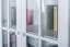 Vitrine Kiefer massiv Vollholz weiß Junco 34 - Abmessungen: 195 x 80 x 35 cm (H x B x T)