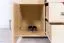 Vitrine / Kleiderschrank Columba 01 | Kiefer massiv | Farbe: Natur |121 x 50 x 194 cm (L x T x H) | 11 Fächer | Milchglasscheiben | 4 Schubladen