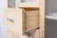 Vitrine / Kleiderschrank Columba 01 | Kiefer massiv | Farbe: Natur |121 x 50 x 194 cm (L x T x H) | 11 Fächer | Milchglasscheiben | 4 Schubladen