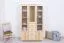 Vitrine / Kleiderschrank Columba 01 | Kiefer massiv | Farbe: Natur |121 x 50 x 194 cm (L x T x H) | 11 Fächer | Milchglasscheiben | 4 Schubladen