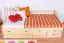 Jugendbett / Funktionsbett Kiefer massiv Vollholz natur 94, inkl. Lattenrost - 200 x 90 cm (L x B)