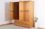 Kleiderschrank Kiefer Vollholz massiv Erlefarben Junco 03 - Abmessungen: 195 x 154 x 60 cm (H x B x T)