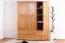 Kleiderschrank Kiefer Vollholz massiv Erlefarben Junco 03 - Abmessungen: 195 x 154 x 60 cm (H x B x T)