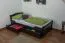 Kinderbett / Jugendbett "Easy Premium Line" K1/2n inkl. 2 Schubladen und 2 Abdeckblenden, 90 x 200 cm Buche Vollholz massiv Schokobraun