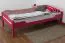 Rosa lackiertes Einzelbett "Easy Premium Line" K1/1n, Vollholz Buche - Matratzenabmessungen 90 x 200 cm, abgerundetes Kopfteil