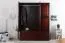 Kleiderschrank Kiefer Vollholz massiv Walnussfarben Junco 03 - Abmessungen: 195 x 154 x 60 cm (H x B x T)