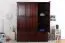 Kleiderschrank Kiefer Vollholz massiv Walnussfarben Junco 03 - Abmessungen: 195 x 154 x 60 cm (H x B x T)