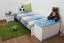 Truhe Kiefer massiv Vollholz weiß blau lackiert 004 – Abmessung 52 x 87 x 46 cm (H x B x T)