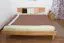 Futonbett / Massivholzbett mit Kopfteil Wooden Nature 01, Eiche geölt, Liegefläche 180 x 200 cm, auffallendes Kopfteil, starke Rahmenbretter