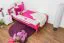 Einzelbett "Easy Premium Line" K1/2n, Buche Vollholz massiv rosa lackiert - Liegefläche: 90 x 200 cm