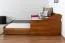 Jugendbett / Funktionsbett Kiefer massiv Vollholz Eichefarben Rustikal 93, inkl. Lattenrost - 90 x 200 cm (B x L)