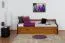 Jugendbett / Funktionsbett Kiefer massiv Vollholz Eichefarben Rustikal 93, inkl. Lattenrost - 90 x 200 cm (B x L)