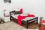 Einzelbett "Easy Premium Line" K1/2n, Buche Vollholz massiv schokobraun lackiert - Liegefläche: 90 x 190 cm