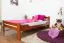 Einzelbett/ Gästebett "Easy Premium Line" K4, 120 x 200 cm Buche Vollholz massiv kirschrot lackiert