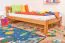 Kinderbett / Jugendbett Kiefer massiv Vollholz Erlefarben 76, inkl. Lattenrost - 100 x 200 cm (B x L)