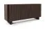 Kommode | 2 Drehtüren | Push-to-open Funktion | Farbe: Walnuss Lincoln | 3 Schubladen | 4 Fächer | 150 x 40 x 70 cm | Push-to-open | Lamellen Front | für Wohnzimmer