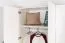 Drehtürenschrank / Kleiderschrank mit LED-Rahmen Siumu 30, Farbe: Weiß / Weiß Hochglanz - 226 x 187 x 60 cm (H x B x T)