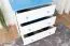 Kommode Kiefer massiv Vollholz weiß blau lackiert 006 - Abmessung 78 x 80 x 47 cm (H x B x T)