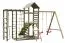 Spielturm PZ38-MG1, inkl. Wellenrutsche, Doppelschaukel-Anbau, Sandkasten, Kletterwand und Kletteranbau mit Kletternetz, Strickleiter und Kletterseil, 438 x 346 cm, Kinderspielturm, Klettergerüst