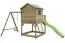 Spielturm S20C, Dach: Grün, inkl. Wellenrutsche, Einzelschaukel-Anbau, Balkon, Sandkasten und Holzleiter - Abmessungen: 462 x 363 cm (B x T)