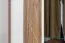 Schrank  Manase 10, Farbe: Eiche Braun / Weiß Hochglanz - 197 x 63 x 36 cm (H x B x T)