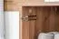 Schuhschrank Manase 11, Farbe: Eiche Braun / Weiß Hochglanz - 94 x 63 x 36 cm (H x B x T)