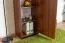 Schrank Mojokerto 20, Farbe: Walnuss / Schwarz - Abmessungen: 194 x 55 x 39 cm (H x B x T)