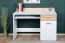 Jugendzimmer - Schreibtisch Dennis 10, Farbe: Esche / Weiß - Abmessungen: 87 x 120 x 55 cm (H x B x T)