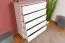 Kommode Kiefer massiv Vollholz weiß lackiert Junco 139 – Abmessungen: 123 x 100 x 42 cm (H x B x T)