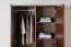 Kleiderschrank Kiefer Vollholz massiv Walnussfarben Junco 08B - Abmessung 195 x 102 x 59 cm (H x B x T)