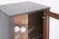 Vitrine Selun 10, Farbe: Eiche Dunkelbraun / Grau - 197 x 50 x 43 cm (H x B x T)