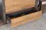 Vitrine Selun 09, Farbe: Eiche Dunkelbraun / Grau - 197 x 90 x 43 cm (H x B x T)
