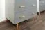 Schrank Hohgant 07, Farbe: Weiß / Grau Hochglanz - 209 x 90 x 56 cm (H x B x T)