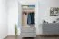Schrank Hohgant 07, Farbe: Weiß / Grau Hochglanz - 209 x 90 x 56 cm (H x B x T)