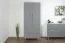 Schrank Hohgant 07, Farbe: Weiß / Grau Hochglanz - 209 x 90 x 56 cm (H x B x T)