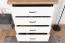 Kommode Lotofaga 20, Farbe: Weiß / Walnuss - 112 x 101 x 48 cm (H x B x T)
