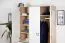 Kinderzimmer - Drehtürenschrank / Kleiderschrank Benjamin 19, Farbe: Buche / Weiß - 236 x 126 x 56 cm (H x B x T)
