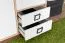 Kommode 27, Farbe: Buche / Weiß - 134 x 86 x 37 cm (H x B x T)