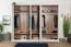 Drehtürenschrank / Kleiderschrank Lotofaga 17, Farbe: Weiß / Walnuss - 227 x 291 x 59 cm (H x B x T)