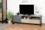 Hochwertiger TV-Schrank / TV-Möbel Bassatine 03, 2 Schubladen, 1 Tür, Eiche rustikal / Grau / Schwarz, Maße: 53 x 161 x 40 cm, zwei offene Fächer