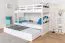 Stockbett für Erwachsene "Easy Premium Line" K18/h inkl. Liegeplatz und 2 Abdeckblenden, Kopfteil mit Löchern, Buche Vollholz massiv Weiß - Liegefläche: 90 x 200 cm, teilbar