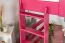 Hochbett 90 x 200 cm für Erwachsene, "Easy Premium Line" K22/n, Buche Massivholz rosa lackiert, teilbar