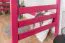 Hochbett 90 x 200 cm für Erwachsene, "Easy Premium Line" K22/n, Buche Massivholz rosa lackiert, teilbar