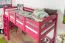 Hochbett 90 x 200 cm für Erwachsene, "Easy Premium Line" K22/n, Buche Massivholz rosa lackiert, teilbar