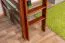 Hochbett 90 x 190 cm, "Easy Premium Line" K22/n, Buche Massivholz Dunkelbraun, teilbar