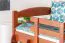 Hochbett 90 x 190 cm, "Easy Premium Line" K22/n, Buche Massivholz Dunkelbraun, teilbar