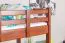 Hochbett 90 x 190 cm, "Easy Premium Line" K22/n, Buche Massivholz Dunkelbraun, teilbar