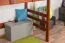 Hochbett 90 x 190 cm, "Easy Premium Line" K22/n, Buche Massivholz Dunkelbraun, teilbar