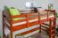 Hochbett 90 x 190 cm für Kinder, "Easy Premium Line" K22/n, Buche Massivholz kirschfarben, teilbar