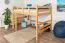 Hochbett 140 x 200 cm "Easy Premium Line" K23/n, Buche Massivholz Natur lackiert, teilbar
